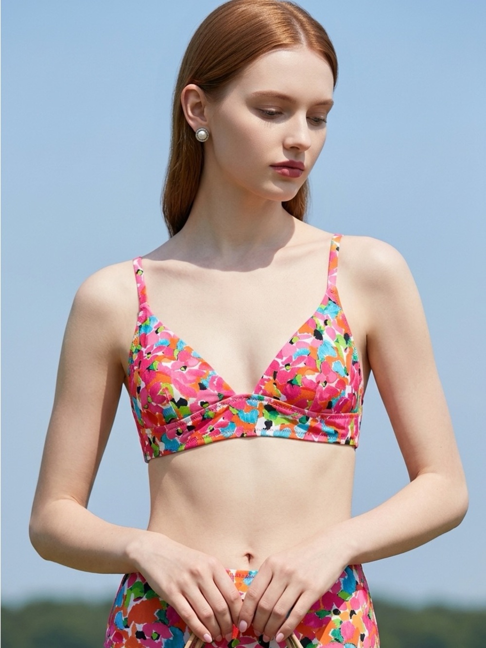 Sanctuary Women’s Large Bralette Swim Bold Beach Bikini Top $75